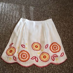 Madison Studio Linen sz14 lined embroidered skirt
